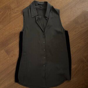 Theory Silk sleeveless top with racing stripe - S